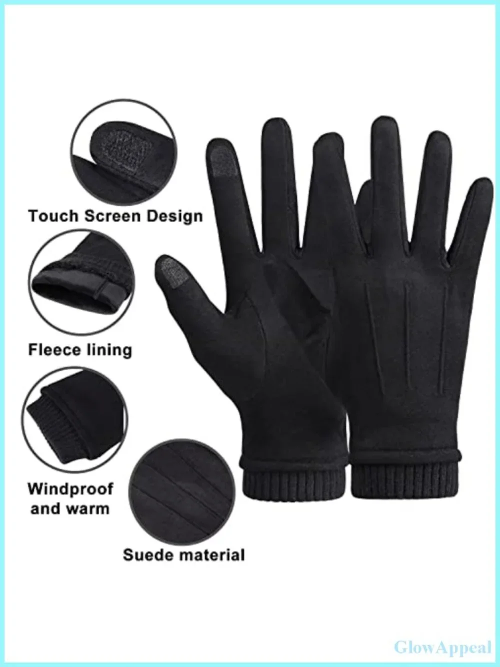 Women's Warm Suede Touchscreen Gloves with Wool Lining